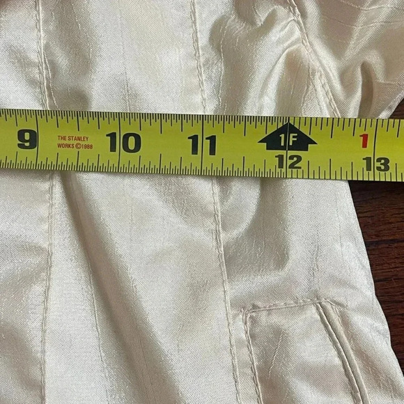 VTG F.W. Fischer Outerwear Raincoat Cream Baby Embroidered Floral 2(S) Pleated - Picture 13 of 14